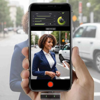 NUNAVO wireless microphone Interview professional microfeono Mic Handle broadcast microphone handheld for iphone smart phone