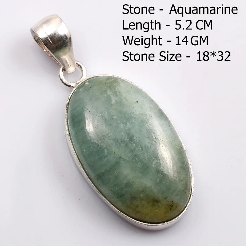 Genuine  Amaquarine  Pendant Hand Made Women Jewelry gift
