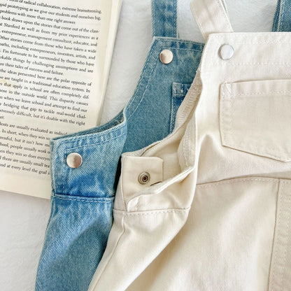 Cute Baby Pocket Overalls Denim Overalls Baby Fashion One-piece Romper 0-3T Newborn Boy Girls Clothes - AMULET RING STORE