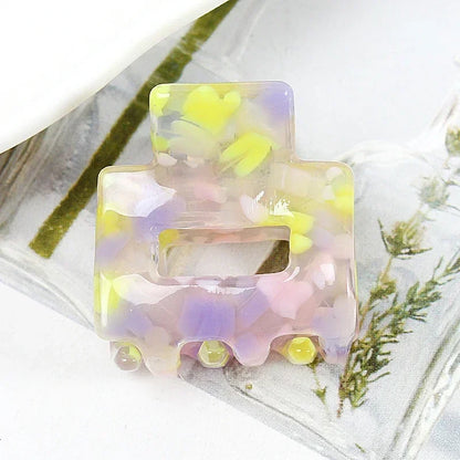 Bgffuy Leopard Korea Acetate Hollow Colorful Mini Hair Claws Crab Hair Clips for Child Girls Hairpins Hair Accessories Barrettes