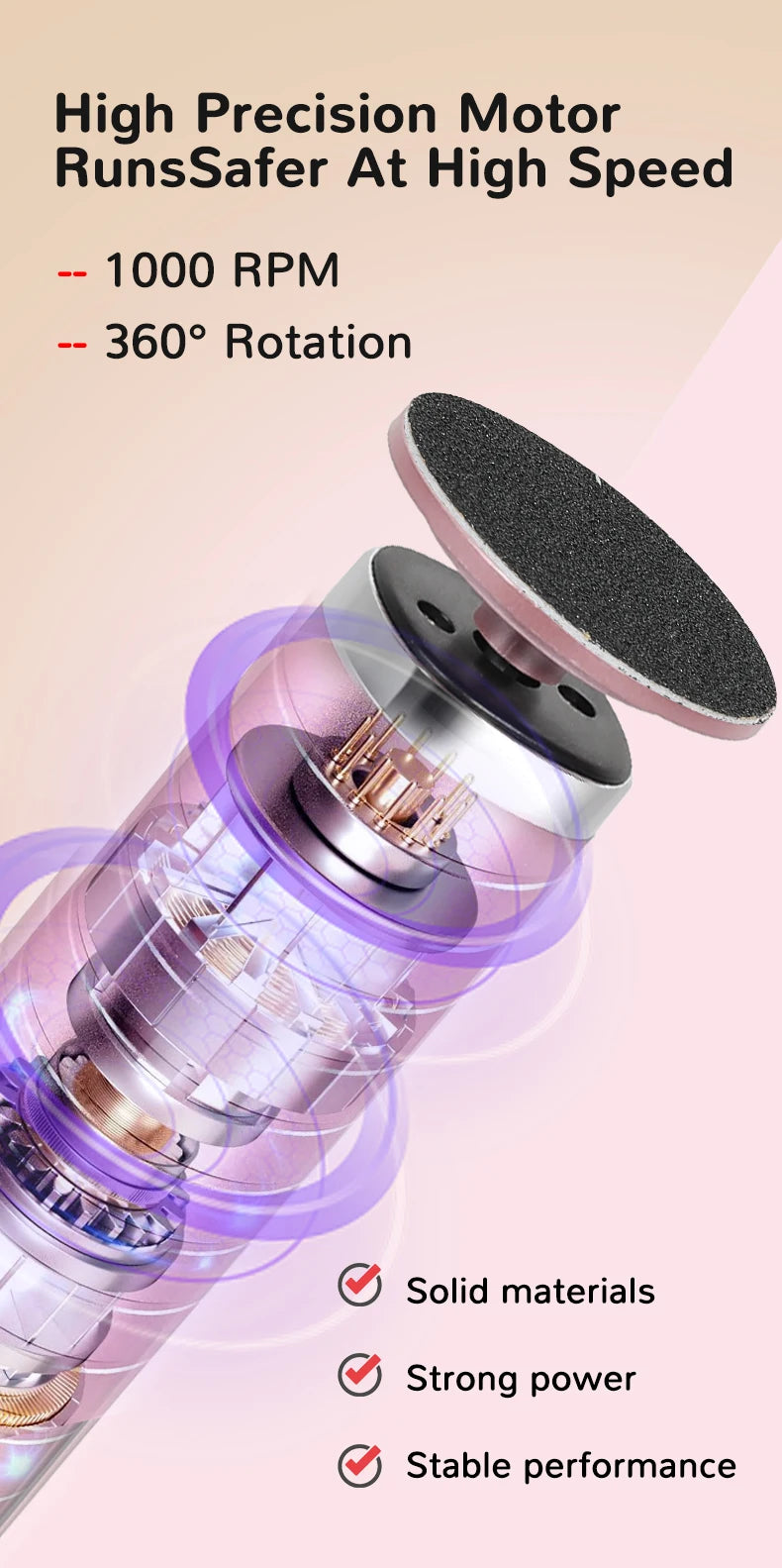 Wireless Electric Foot Callus Remover Machine Rechargeable Pedicure Tool for Dead Skin And Cuticle Removal with Replacement Sand - AMULET RING STORE