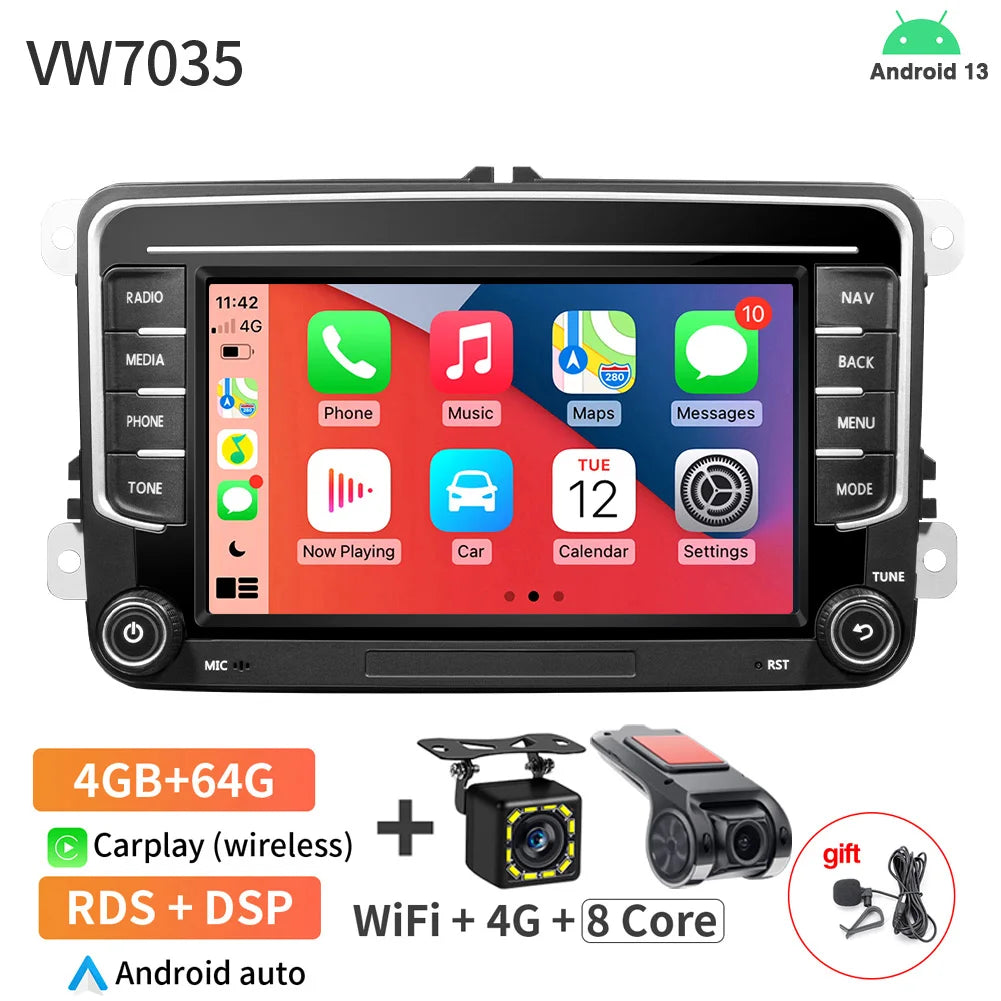 7inch Car Radio CarPlay Android Auto for Volkswagen VW Passat B6 B7 CC Tiguan Touran GOLF POLO CarPlay 7inch 2+32GB / 4+64GB - AMULET RING STORE
