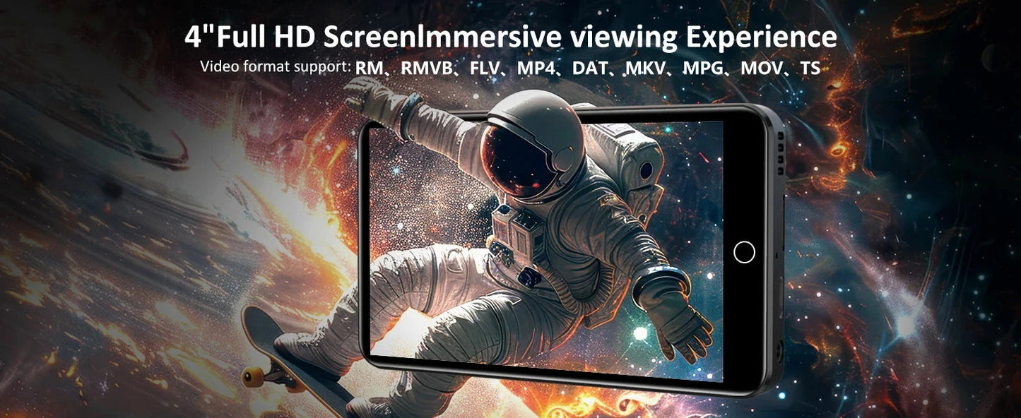 80GB (16GB+64GB) MP3 Player Android 9.0 with Bluetooth and WiFi, 4.0-inch with speakers, FM radio, eBooks, capacity up to 512GB