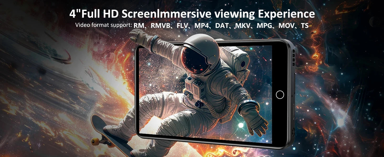 80GB (16GB+64GB) MP3 Player Android 9.0 with Bluetooth and WiFi, 4.0-inch with speakers, FM radio, eBooks, capacity up to 512GB