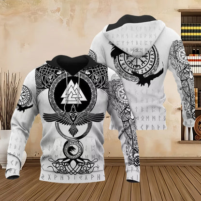 2025 New Hoodie 3D Print Harajuku Print Pullover Men's Hooded Sweatshirt Kangaroo Pocket Vintage Male Clothing Fall Long Sleeve