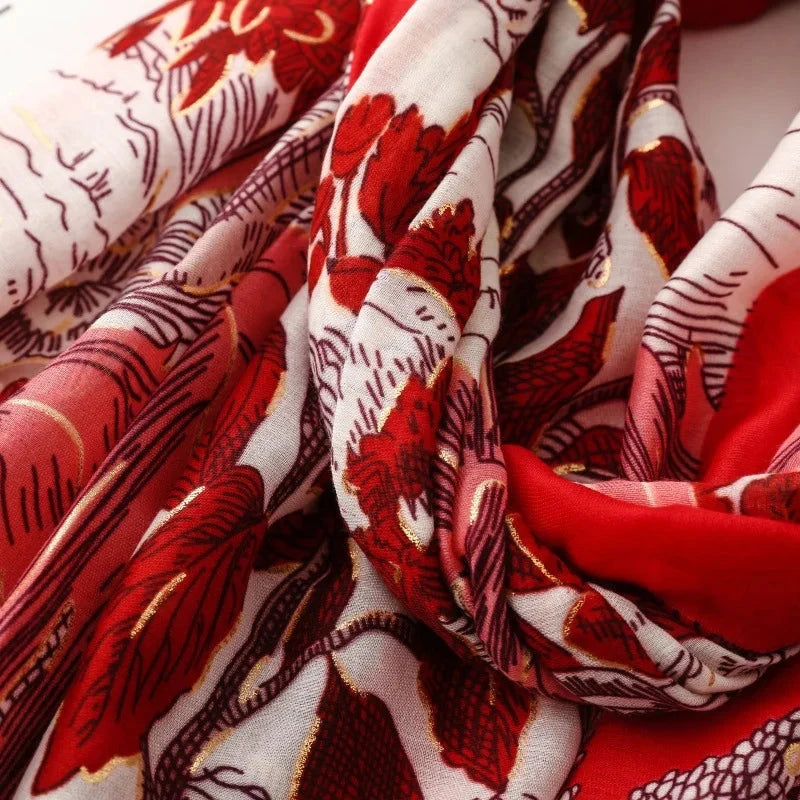 Retro Bohemian Women Viscose Scarf Big Size 88*180cm Cotton Linen Feeling Soft Shawl Tassel Hijab Wrap Summer Soft Beach