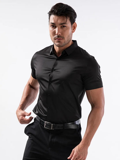Men's Summer Business Shirt - Short Sleeve Wrinkle Free