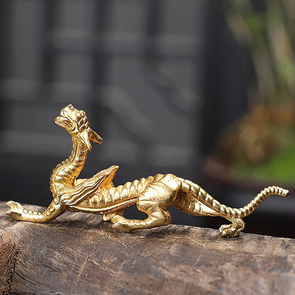 1Pc Metal Gold Dragon Incense Stick Burner Dragon Incense Holder Mini Sandalwood Censer Aromatherapy Home Office Decor