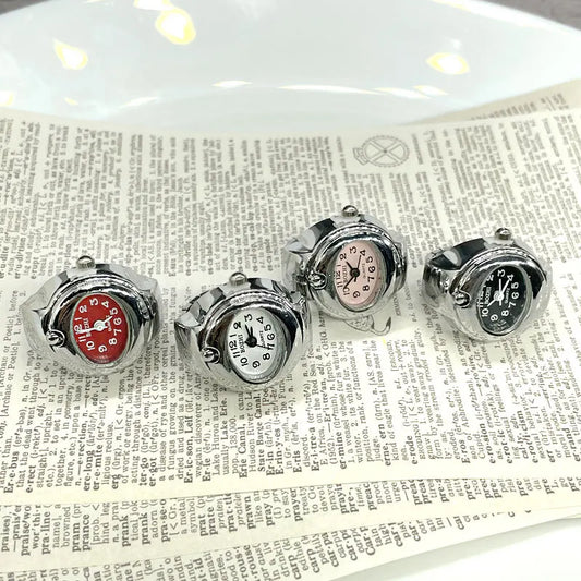 Steel Creative Watch Finger Ring - Trendy Punk Style