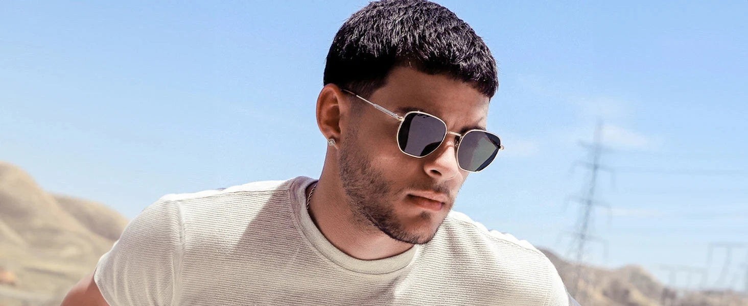 ZENOTTIC Hexagon Polarized Retro Sunglasses for Men Women-Vintage Metal Frame Design UV Protection Trendy Fashion Shades