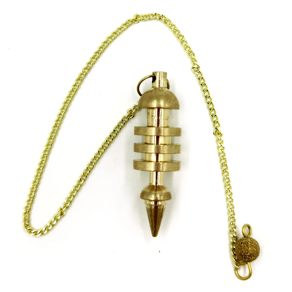 Bronze Metal Copper Spiritual Point Pendulum for Divination Healing Dowsing Wicca Balancing Pointed Cone Pendant Pendulum