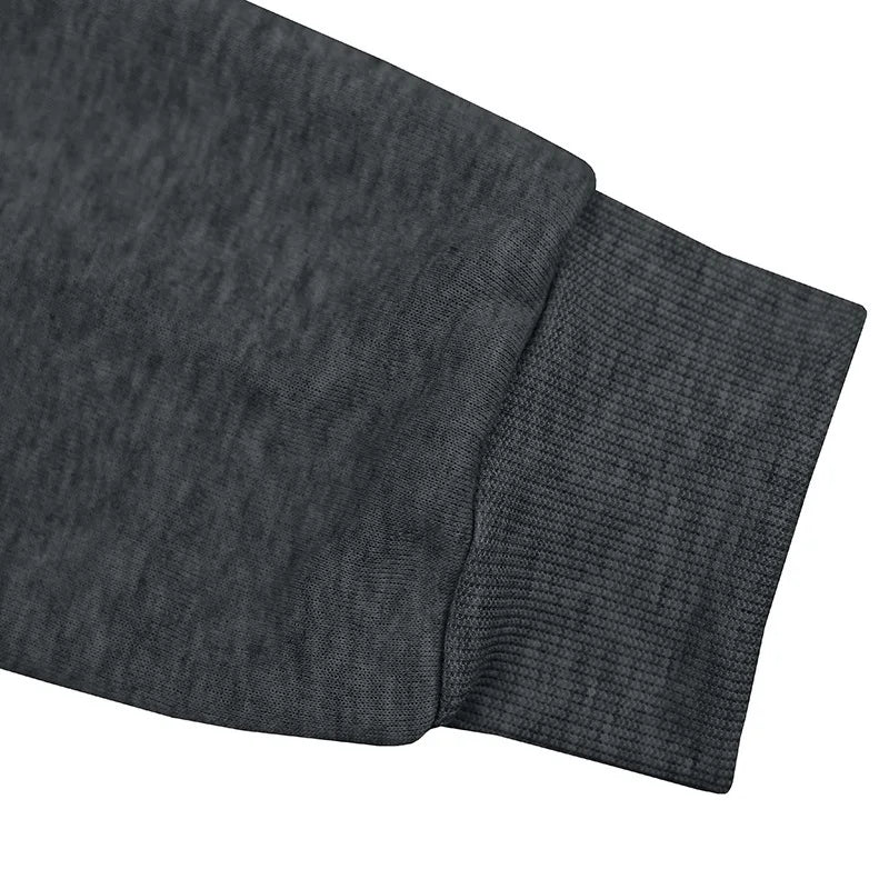 Men's Hooded Fleece Pullover Sporty Casual Jacket European American Style Autumn Winter Warm Comfortable Men's Outerwear