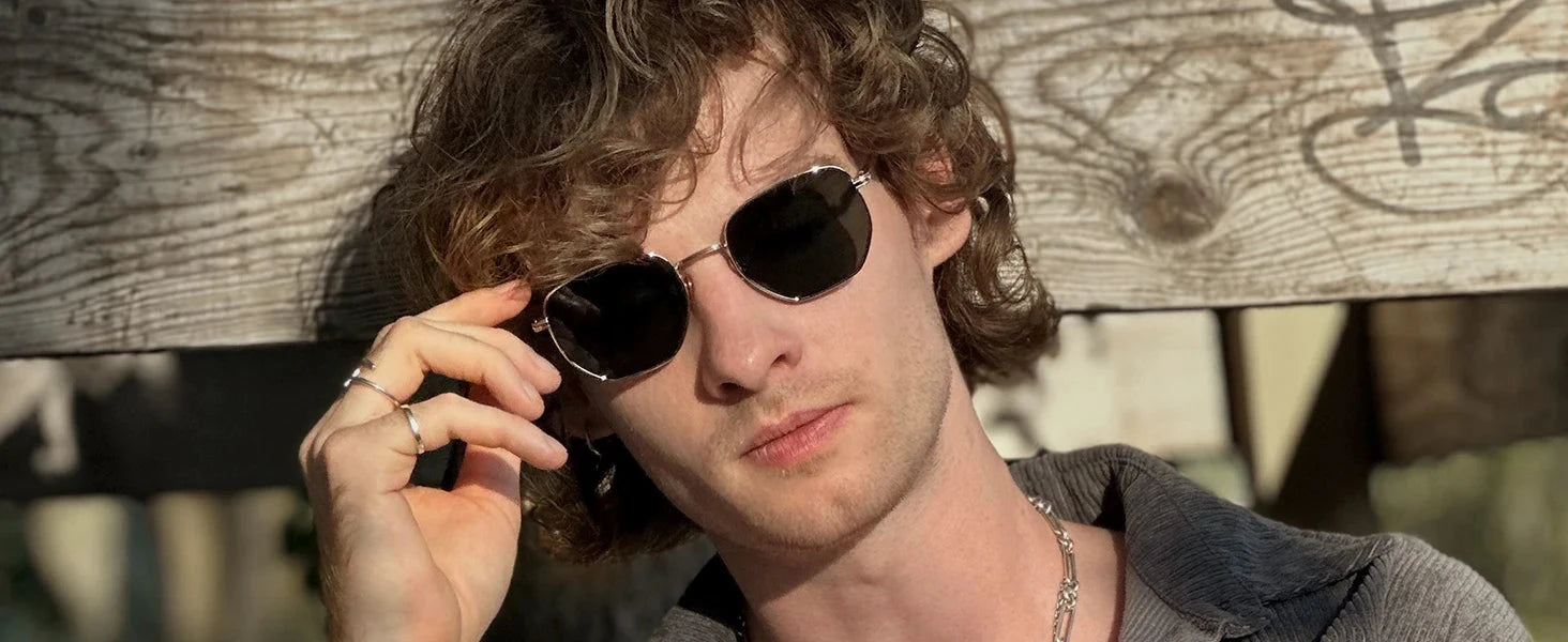 ZENOTTIC Hexagon Polarized Retro Sunglasses for Men Women-Vintage Metal Frame Design UV Protection Trendy Fashion Shades