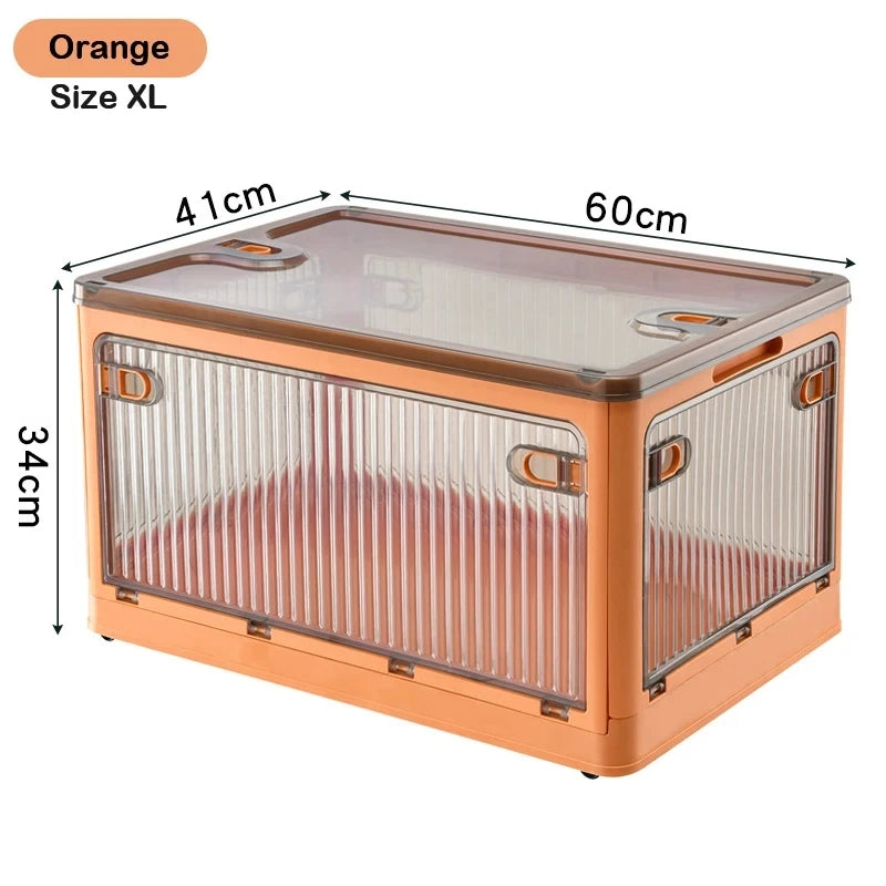 Foldable Storage Box Closet Organizer with Wheels Outdoor Stackable Sundries Organizer Clothes Quilts Toys Books Storage Box - AMULET RING STORE