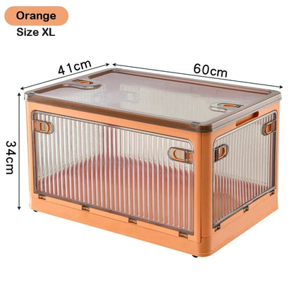 Foldable Storage Box Closet Organizer with Wheels Outdoor Stackable Sundries Organizer Clothes Quilts Toys Books Storage Box - AMULET RING STORE