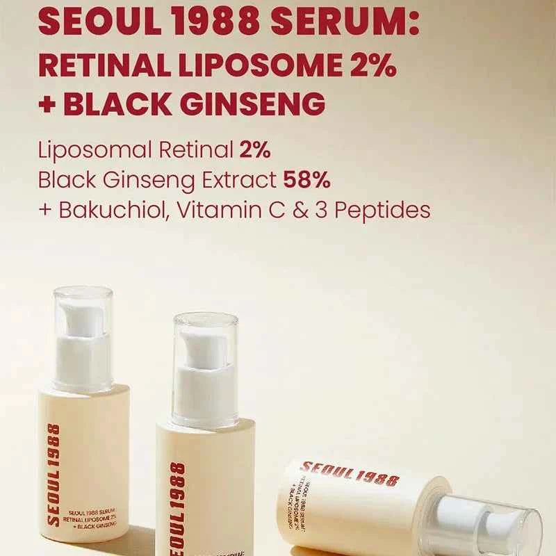 SEOUL 1988 Vitamin C Wrinkle Care 4% Retinol Ginseng Face Serum Firm Fine Lines Eye Cream Hydrating Moisturizing Brightening Set