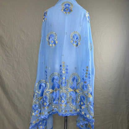 Sale 2025 New Dubai Islam Embroidered Shawl Soft Wool Jersey Hijab for Muslim Women Long Style New African Net for Spring Summer - AMULET RING STORE