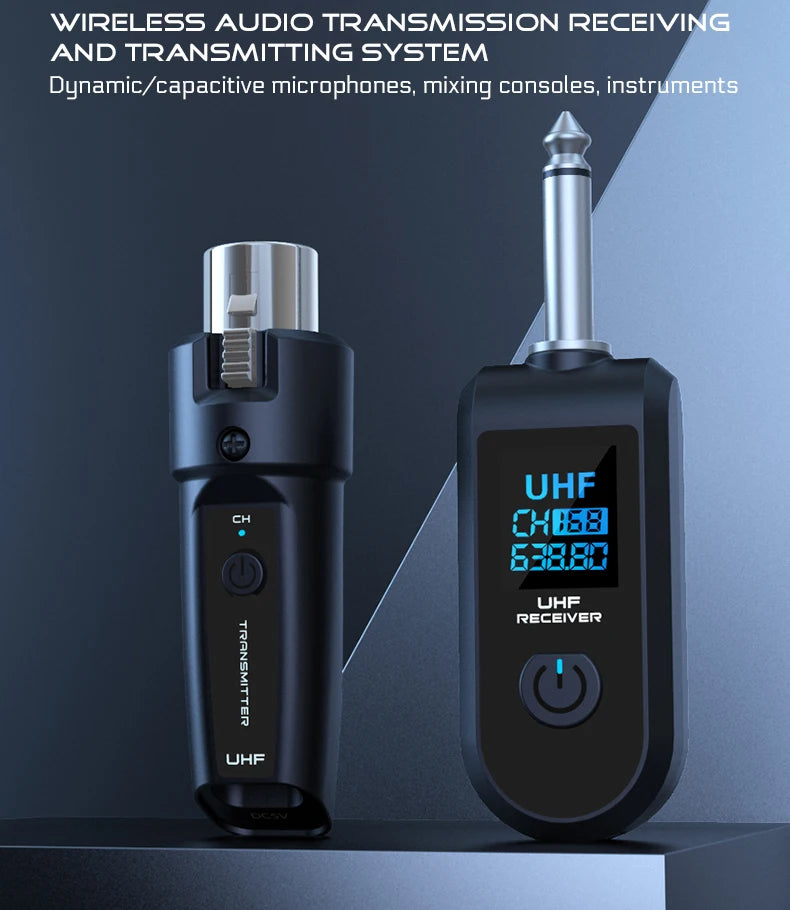 Wireless Microphone Converter XLR or 6.5 Transmitter and Receiver Microphone Wireless System for Dynamic Microphone
