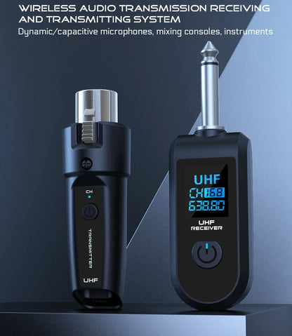 Wireless Microphone Converter XLR or 6.5 Transmitter and Receiver Microphone Wireless System for Dynamic Microphone