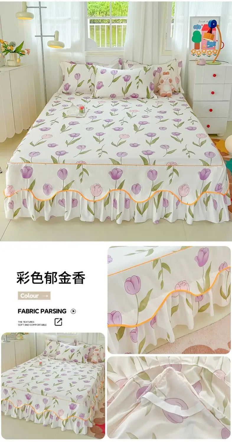 Sheet Set Household with Pillowcase Fashion Modern Water-proof Universal Skin-friendly Single Double Home Textile Bedding Luxury