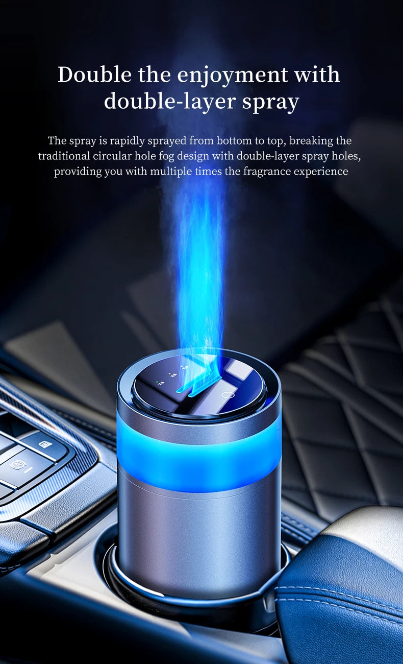 Car Diffuser Home Dual-Use Rechargeable Aromatherapy With Atmosphere Lights Smart Spray Car Air Freshener Fragrance Diffuser - AMULET RING STORE