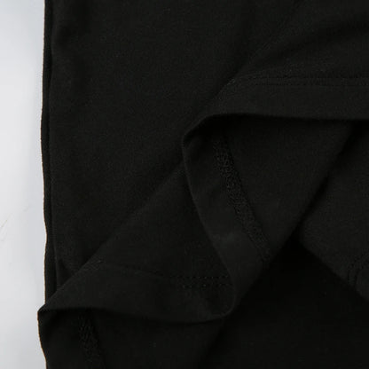 HEYounGIRL Tennis Style Spaghetti Strap Mini Dress Letter Print Contrast Color Sleeveless Women Short Dresses Summer Casual - AMULET RING STORE