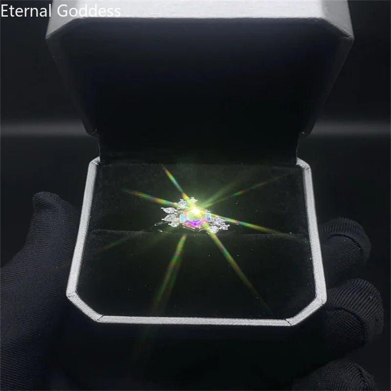 Natural Alexandrite Gemstone Ring for Women Solid 925 Sterling Silver Luxury for Engagement Bridal Gift Luxury Jewelry