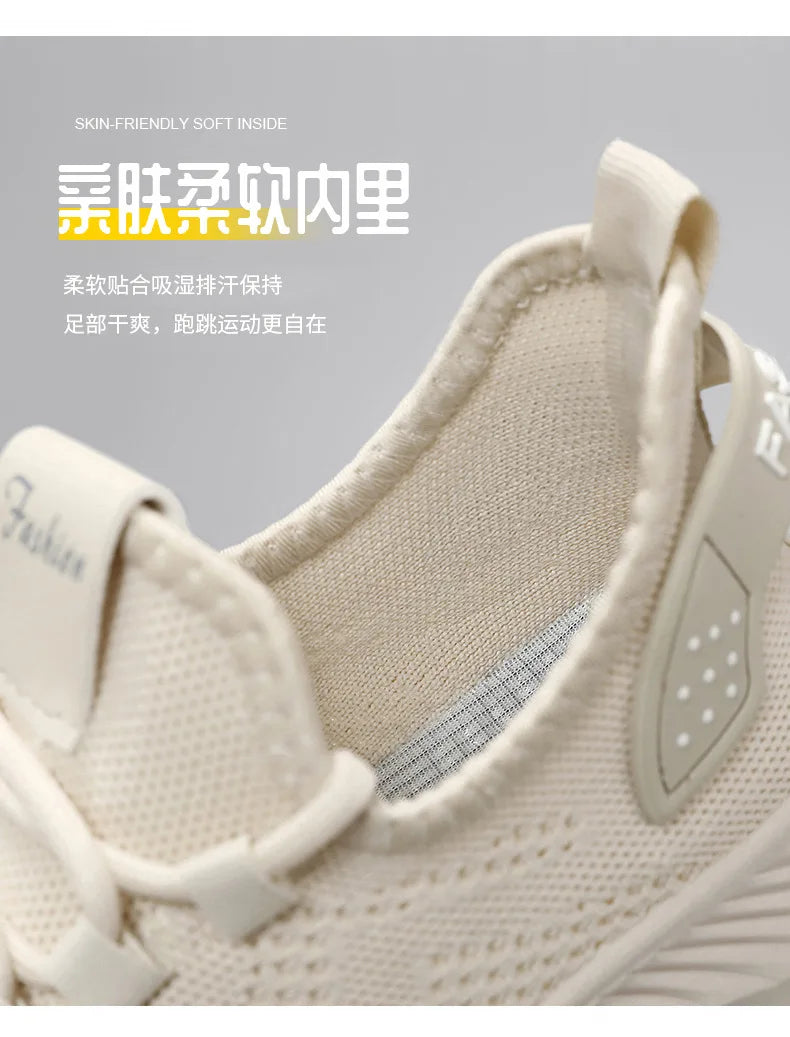 2025 Women's Shoes Summer Women's Shoes Flying woven casual shoes Comfortable breathable women's sneakers - AMULET RING STORE