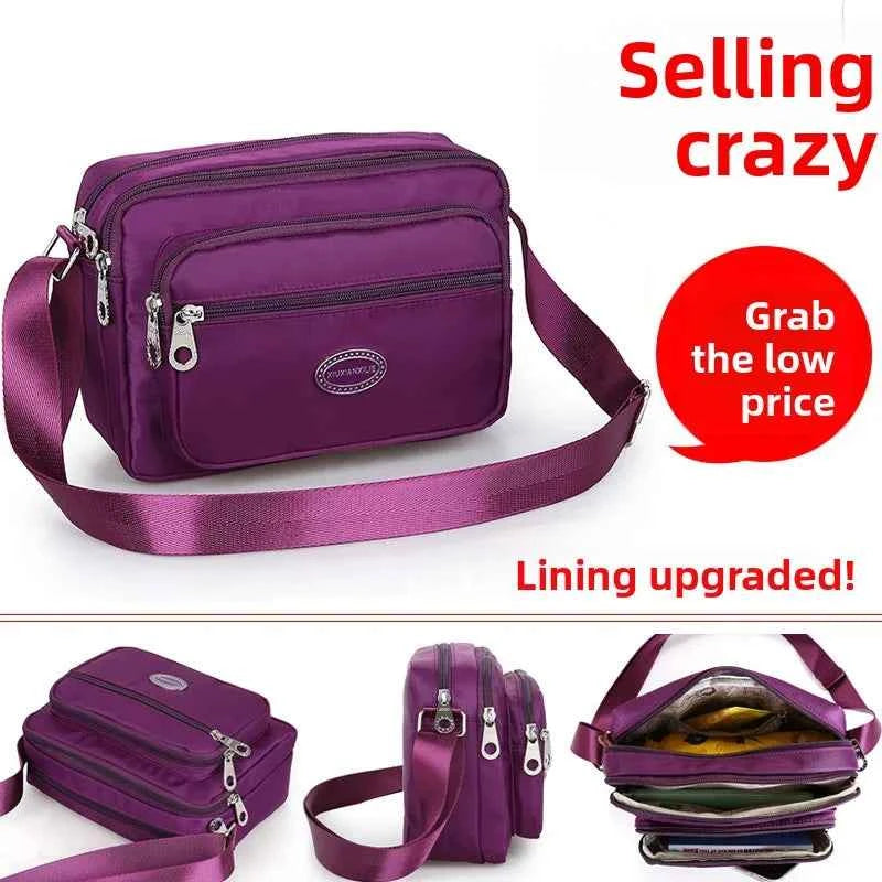 Casual Waterproof Nylon Canvas Ox Cloth Ladies oulder Bag Crossbody Bag Sport Sle Women's Handbag Soft Zipper Closure