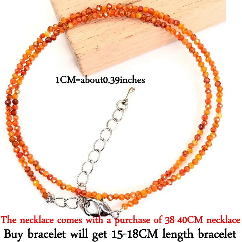 2-3mm Natural Stone Beaded Necklace Handmade Mini Tourmaline lapis crystal Energy Healing Female Bracelet for Women Jewelry Gift - AMULET RING STORE