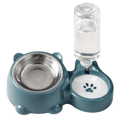 Cat Bowl 2-in-1 Drinking Water Dog Food Pot Water Bowl Rice Pot Pet Supplies Cat Bowl Pet Drinking Water Feeding Integration - AMULET RING STORE