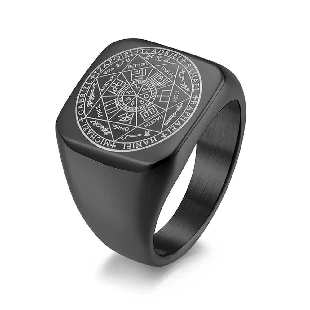 The Seals of The Seven Archangels Rings Protection Amulet Seal Solomon Kabbalah