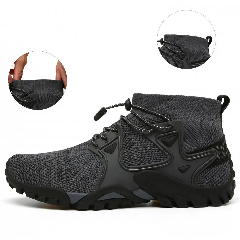 Shoes for Men Walking  2023 Summer New High Top Boots Breathable Mesh Mountaineering Outdoor Comfortable Leisure Travel Sneakers - AMULET RING STORE