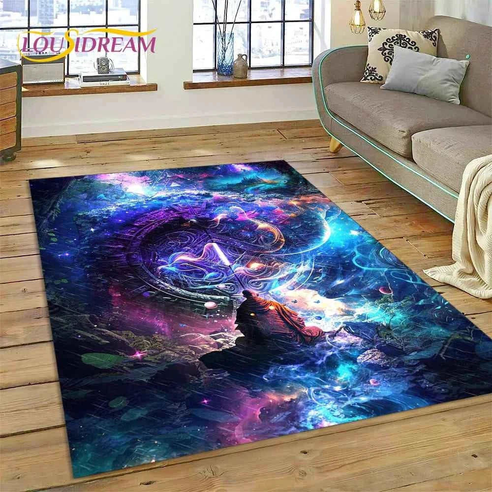 Naturalize Yoga Zen Meditation Rainbow 7 Chakra Carpet Rug for Home Living Room Bedroom Sofa Doormat Decor,Area Rug Non-slip Mat