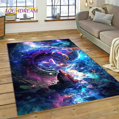 Naturalize Yoga Zen Meditation Rainbow 7 Chakra Carpet Rug for Home Living Room Bedroom Sofa Doormat Decor,Area Rug Non-slip Mat
