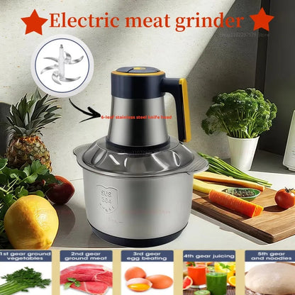 Multi-Function Stainless Steel Blender for Meat Fruits Veggies Food processors Five-speed Kitchen Electric Meat Grinder - AMULET RING STORE