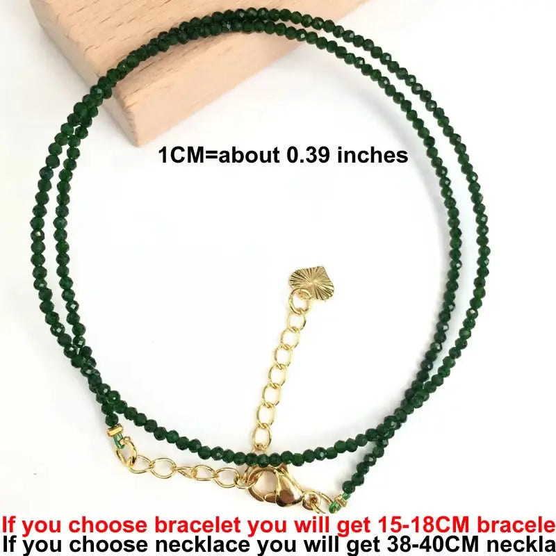 Fashion 2-3mm Faceted stone beads Necklace bracelet Pink Quartz Crystal zircon amethyst Choker Men Female Jewelry Party Gift - AMULET RING STORE