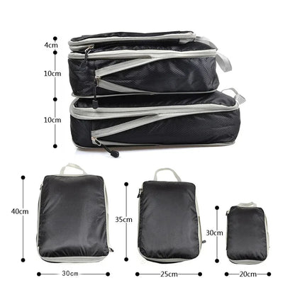 Travel Compression Packing Cubes Suitcase Luggage Organizer Set Zipper Foldable Storage Bag for Clothes Shoes Travel Accessories - AMULET RING STORE