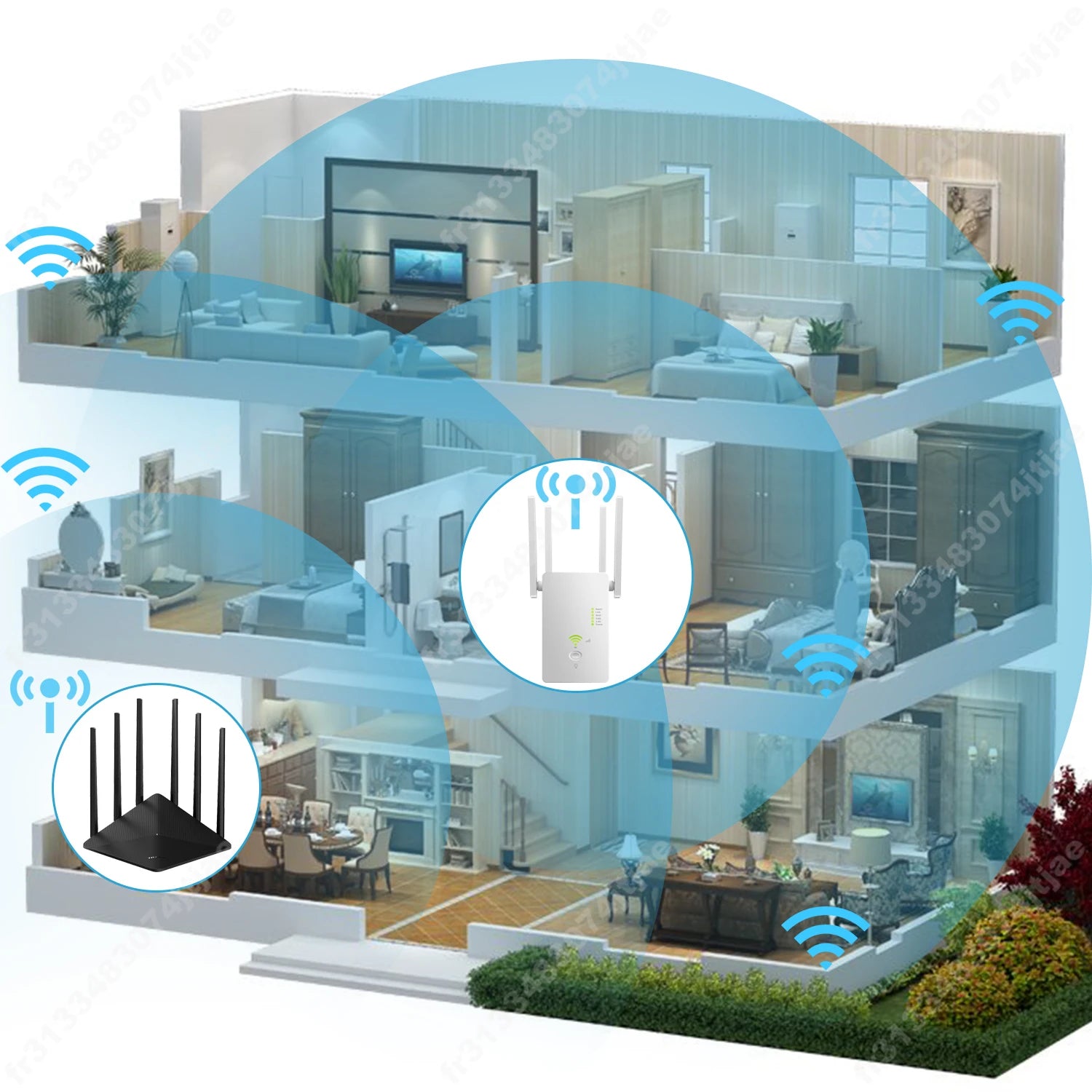 AC1200 Wireless 5G WiFi Extender/Router/AP Dual Band Repeater Booster Signal 802.11AC Long Range 1200Mbps Wi-Fi Access Point - AMULET RING STORE