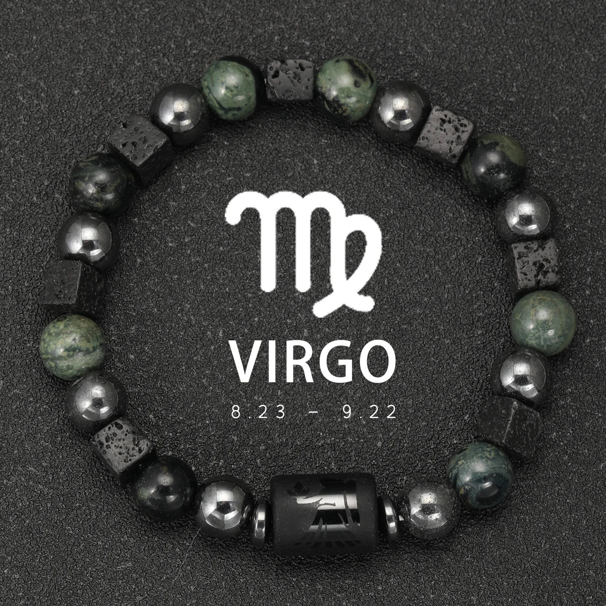 12 Zodiac Signs Natural Stone Bracelets Taurus Cancer Virgo Pisces Bracelets Ladies Men Couples Gift Bracelet aquarius