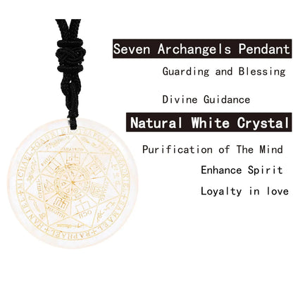 Seven Archangels Amulet Natural Crystal Quartz Necklaces