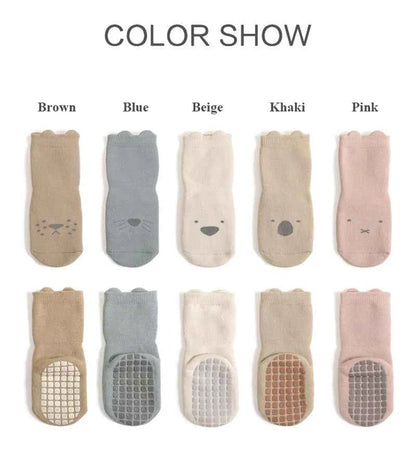 3 Pairs Winter Warm Newborn Baby Girls And Boys Anti-Slip Socks Toddler Cute Cartoon Floor Wearing Accessories - AMULET RING STORE