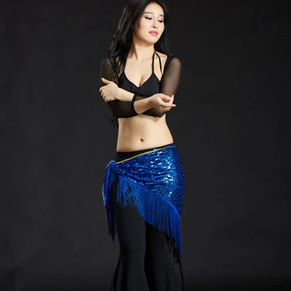 Wholesale Cheap Sexy Women Girls Sequin Triangle Shawl Hip Shawl Belly Dance Belts - AMULET RING STORE