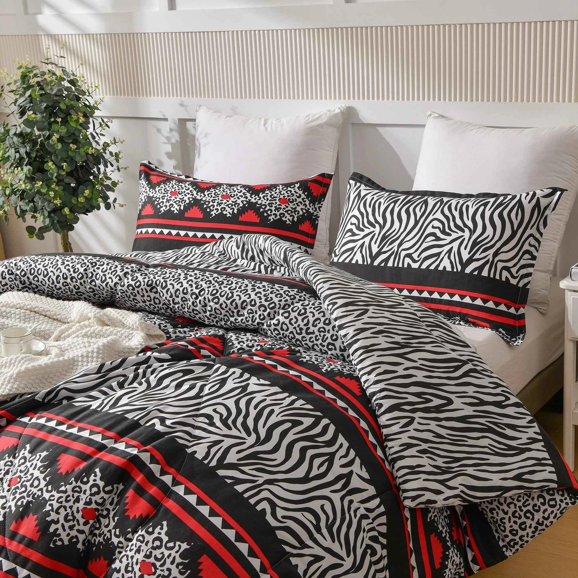 3 Pieces Comforter Set Bed In A Bag, Breathable Quilted Style Bedding Sets, Luxury Fluffy Soft Comforter For All Season - AMULET RING STORE