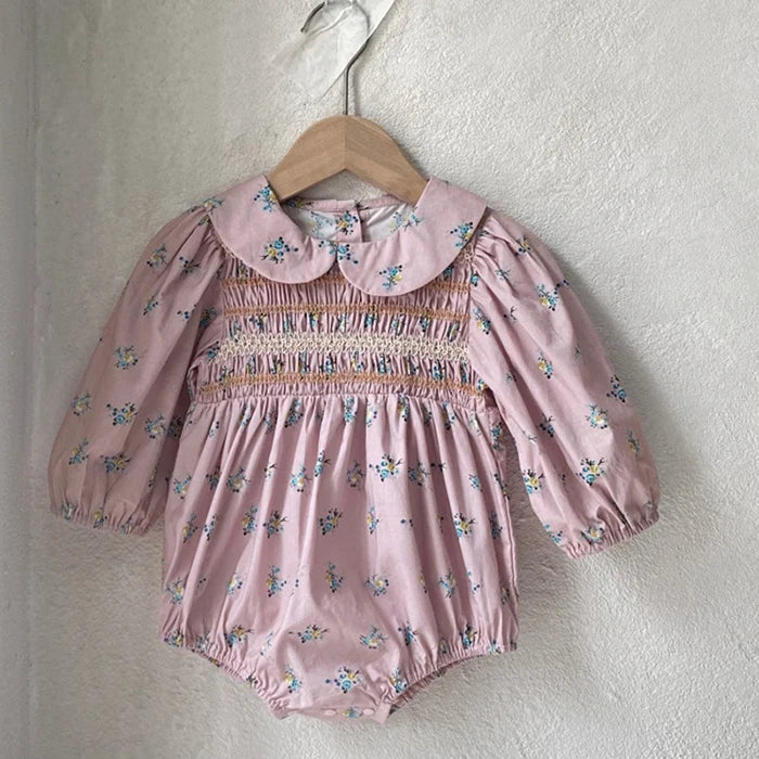 2024 New Autumn 0-3Yrs Kids Princess Dress Baby Bodysuits Long Sleeved Cotton Print Infant Baby Girls Party Dress Sister Clothes