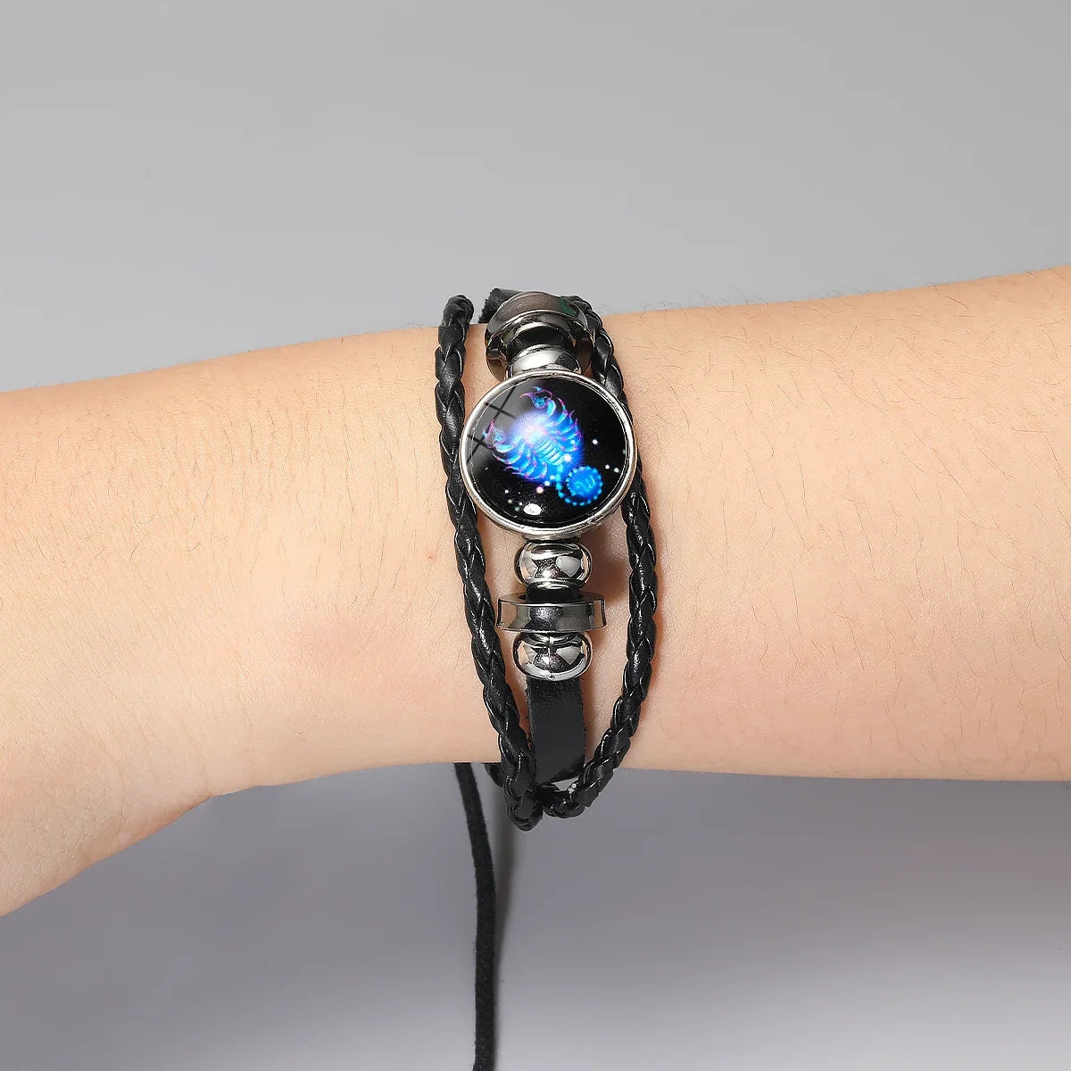 12 Constellation Zodiac Sign Charm Luminous Bracelets Men Women Vintage Multilayer Wrap Leather Bracelet Gift pulsera hombre