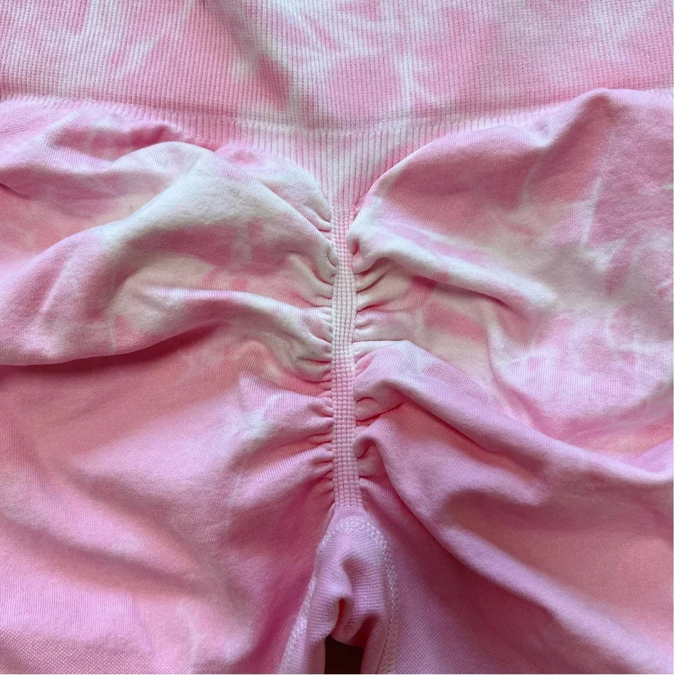 Women Tiedye Scrunch Seamless Leggings High Waist Yoga Training Leggins Workout Sports Gym Runing Joggers - AMULET RING STORE