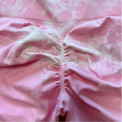 Women Tiedye Scrunch Seamless Leggings High Waist Yoga Training Leggins Workout Sports Gym Runing Joggers - AMULET RING STORE
