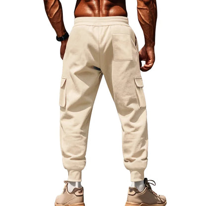 New autumn and winter velvet men's casual overalls multi-pocket pants large size sports casual trousers