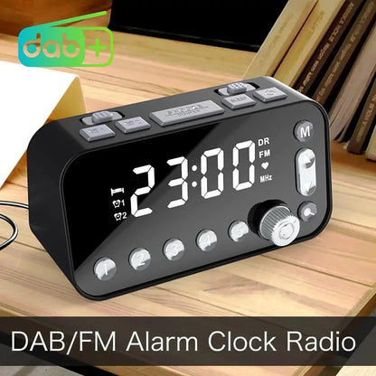A1 Digital Desktop Alarm Clock Dual USB Charging Port LED Display DAB FM Radio